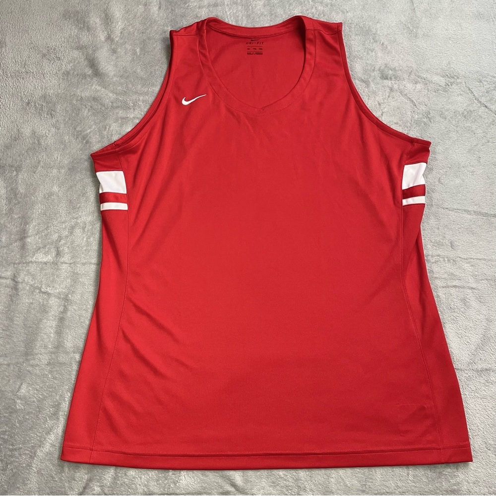 Nike Basketball Jersey‎ XXLT Womens Red White Athletic Blank Sleeveless